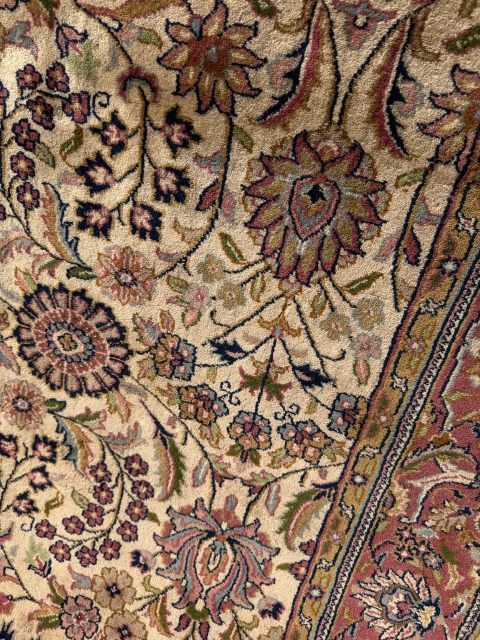 Dywan Indo Bidjar, 250x175 cm, beżowy złoty, wełna, Indie - 293848