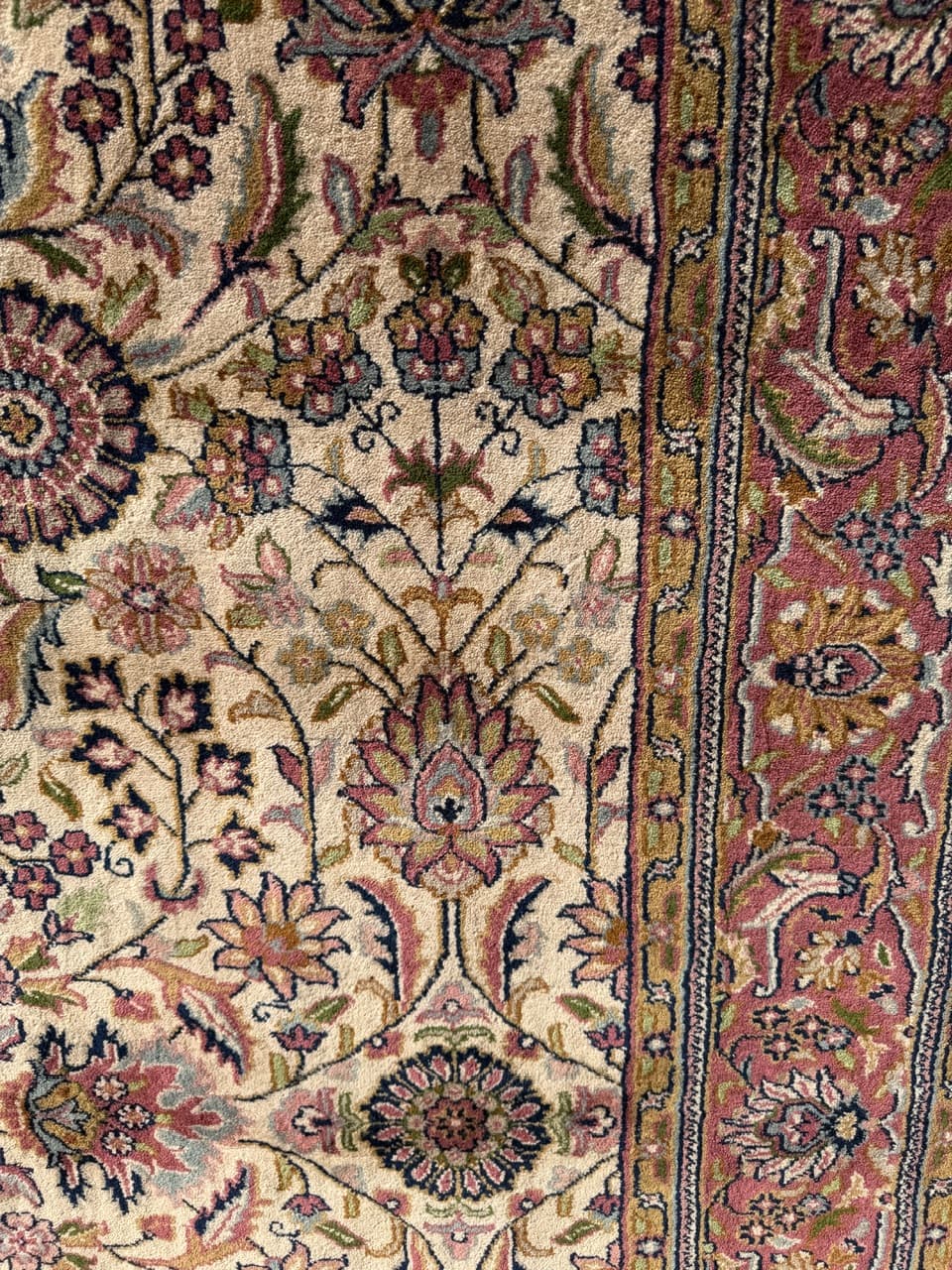 Dywan Indo Bidjar, 250x175 cm, beżowy złoty, wełna, Indie - 293851