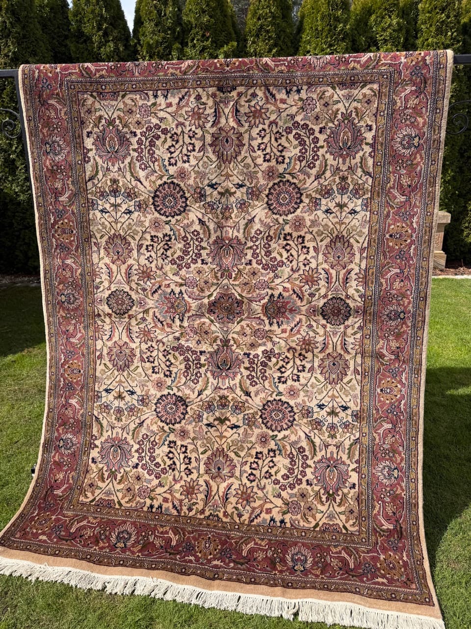 Dywan Indo Bidjar, 250x175 cm, beżowy złoty, wełna, Indie - 293845