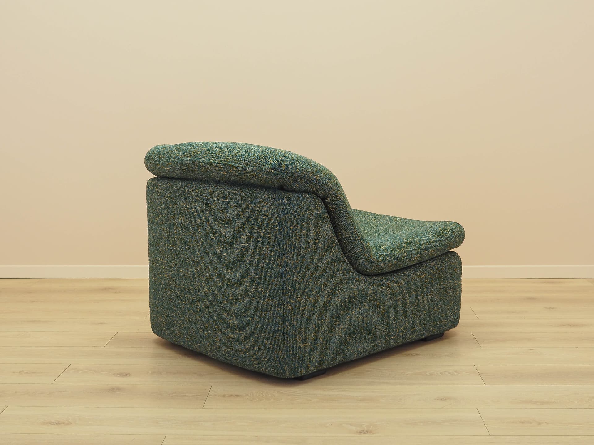 Lounge chair, green melange, fabric, plastic, Italy, 1970s. - 293935