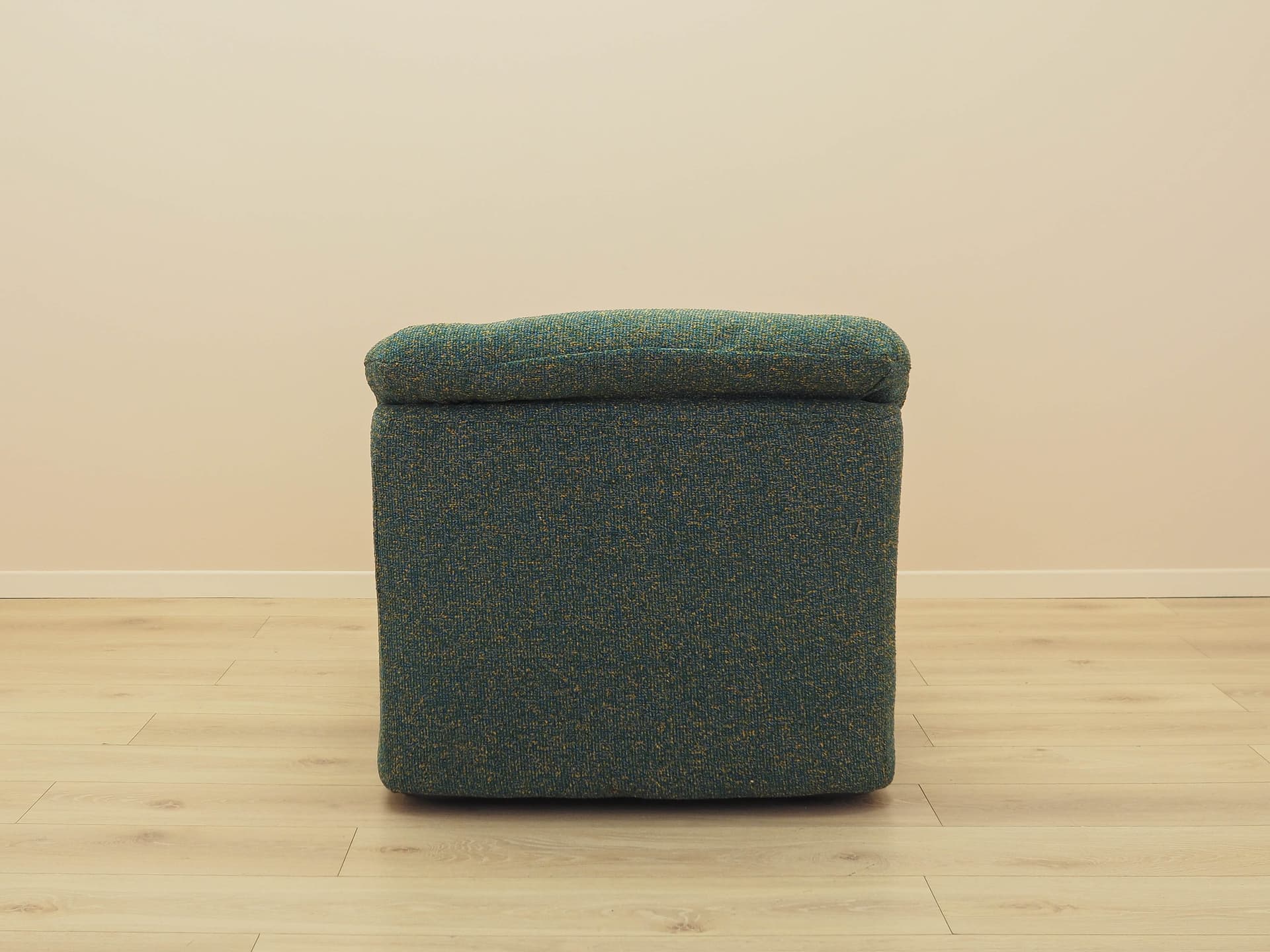 Lounge chair, green melange, fabric, plastic, Italy, 1970s. - 293934