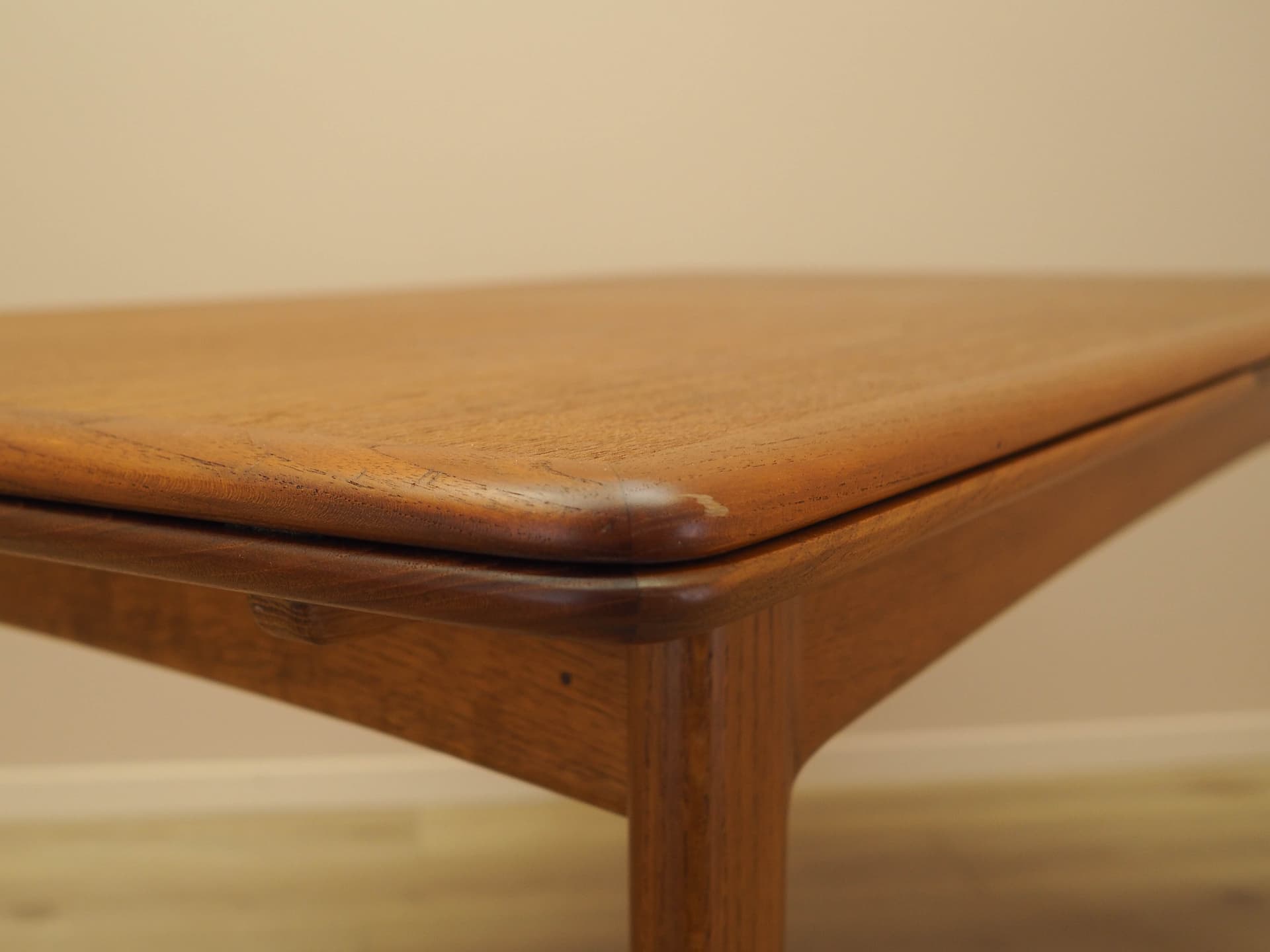 Stół, teak brązowy, dąb brązowy, Dania, lata 70. - 293988