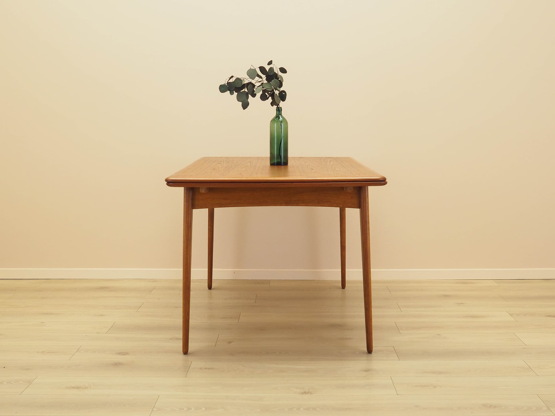 Stół, teak brązowy, dąb brązowy, Dania, lata 70. - 293981