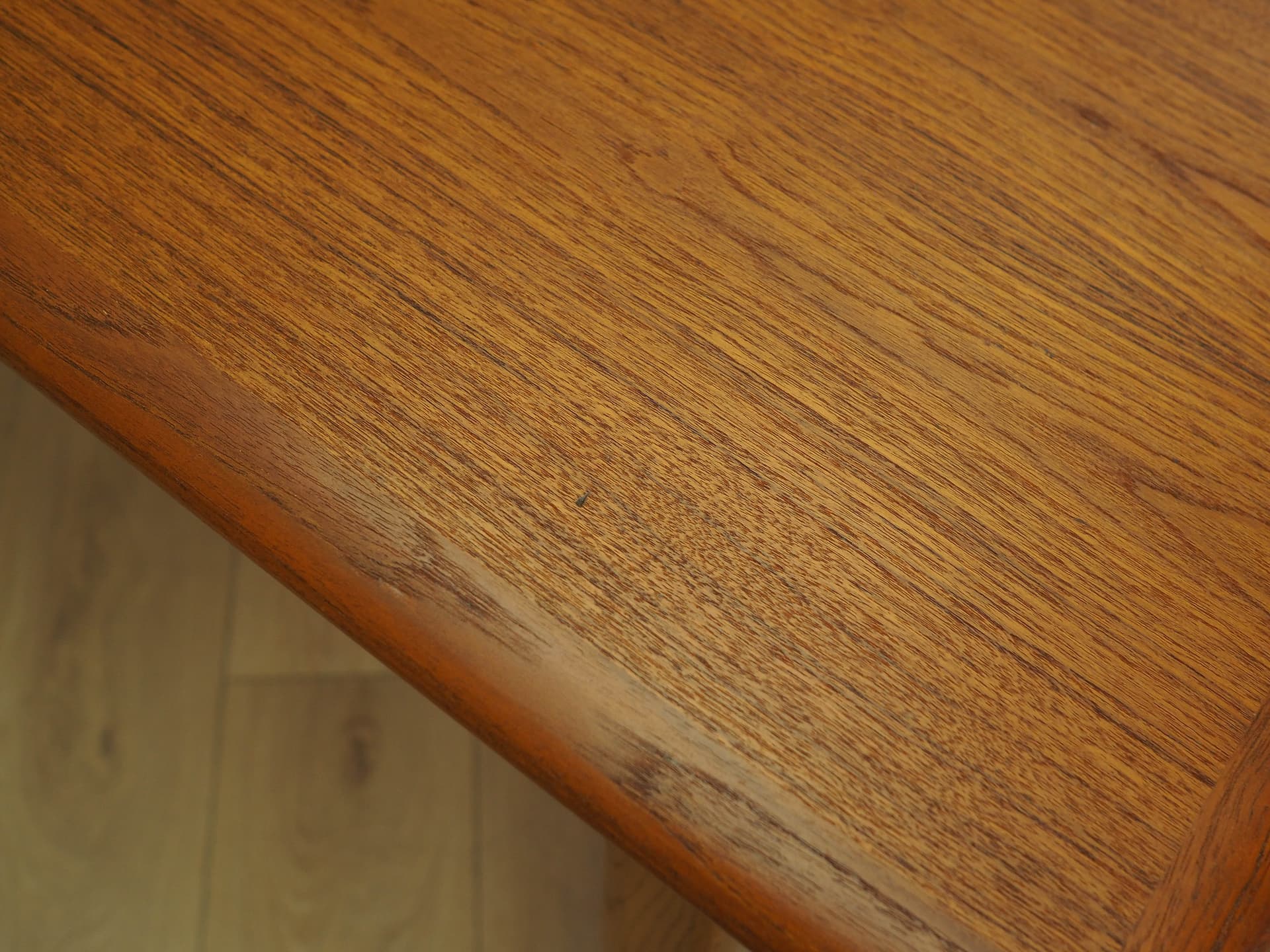 Stół, teak brązowy, dąb brązowy, Dania, lata 70. - 293986