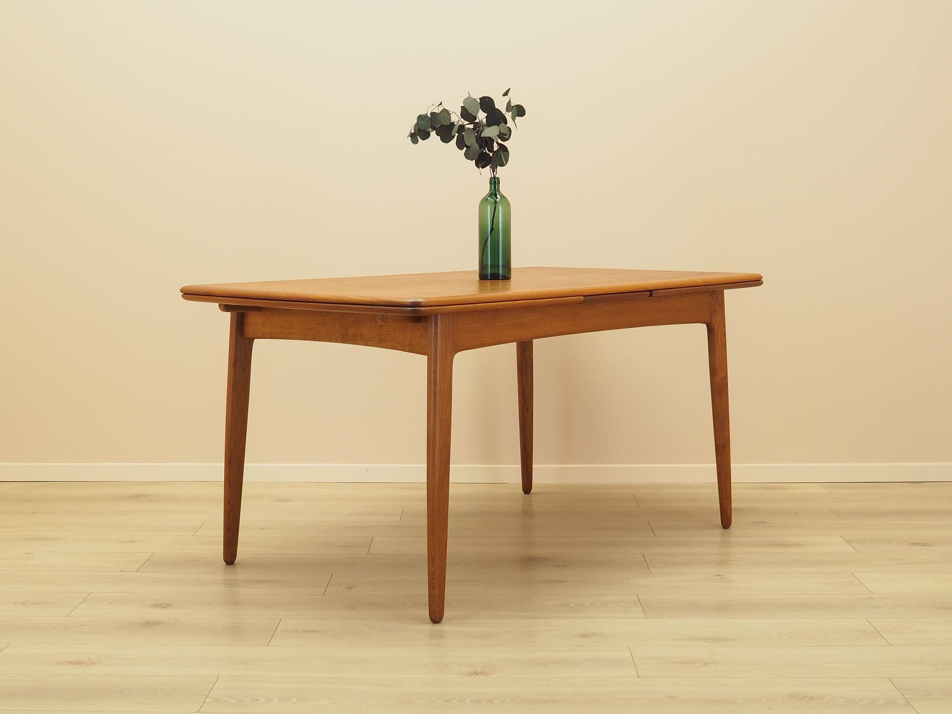 Stół, teak brązowy, dąb brązowy, Dania, lata 70. - 293982