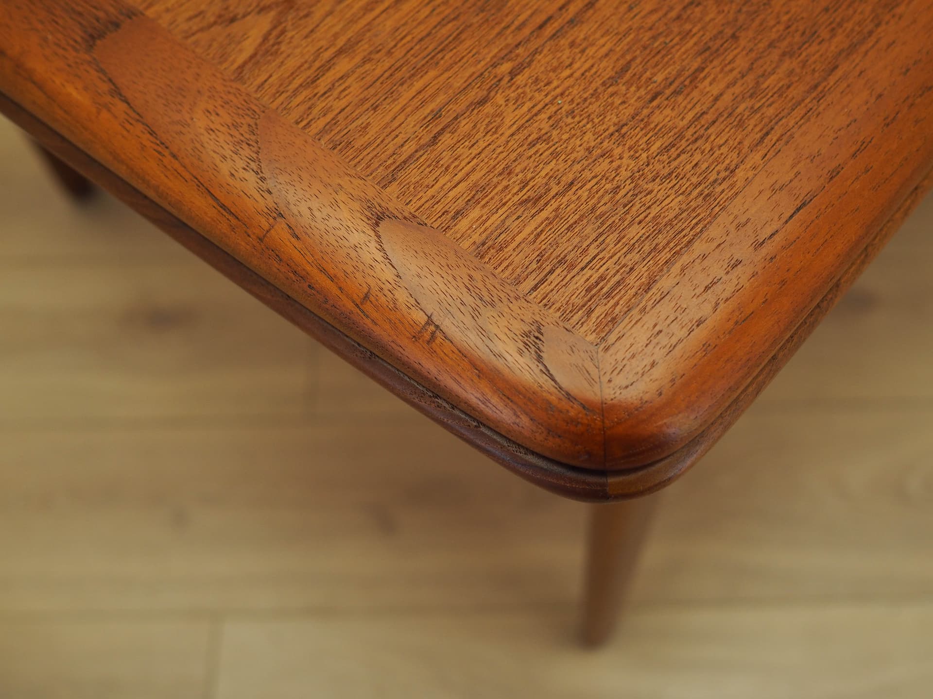 Stół, teak brązowy, dąb brązowy, Dania, lata 70. - 293984