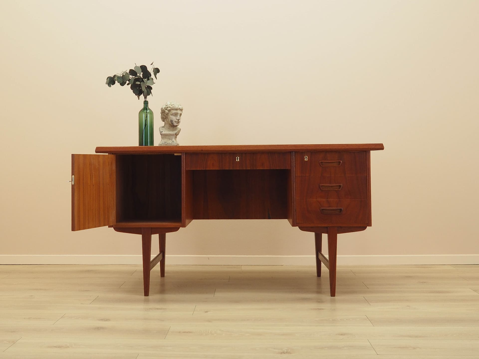 Biurko, brązowy, teak, Dania, lata 70. - 293996