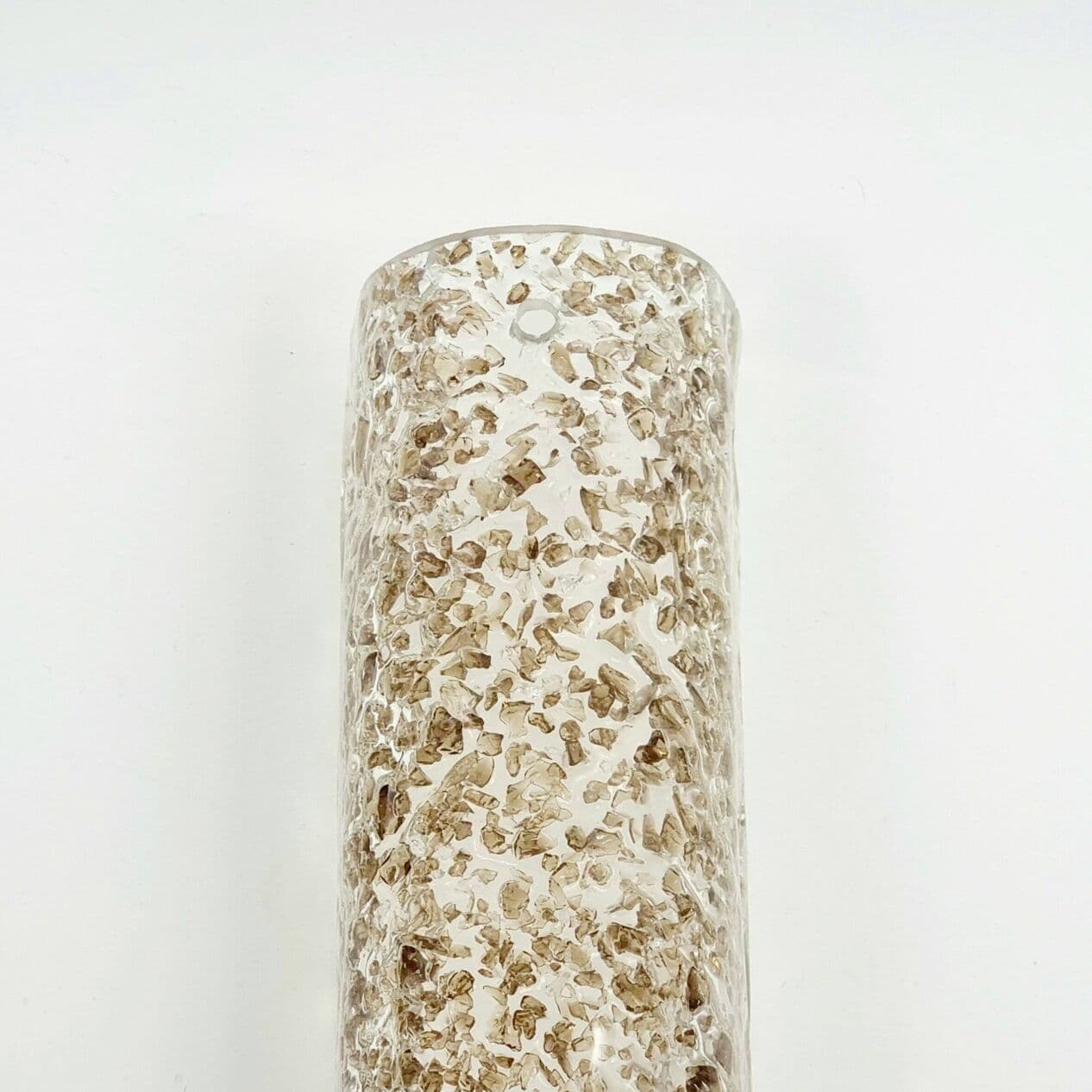 Pair of wall lights, glass transparent brown, brass gold, Hillebrand, Germany, 1970s. - 294076