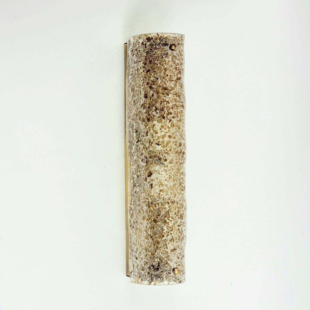 Pair of wall lights, glass transparent brown, brass gold, Hillebrand, Germany, 1970s. - 294068