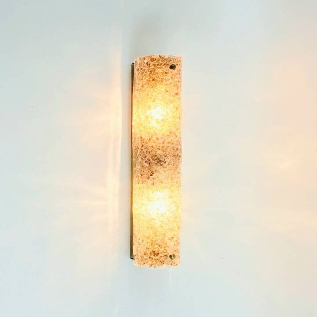 Pair of wall lights, glass transparent brown, brass gold, Hillebrand, Germany, 1970s. - 294072