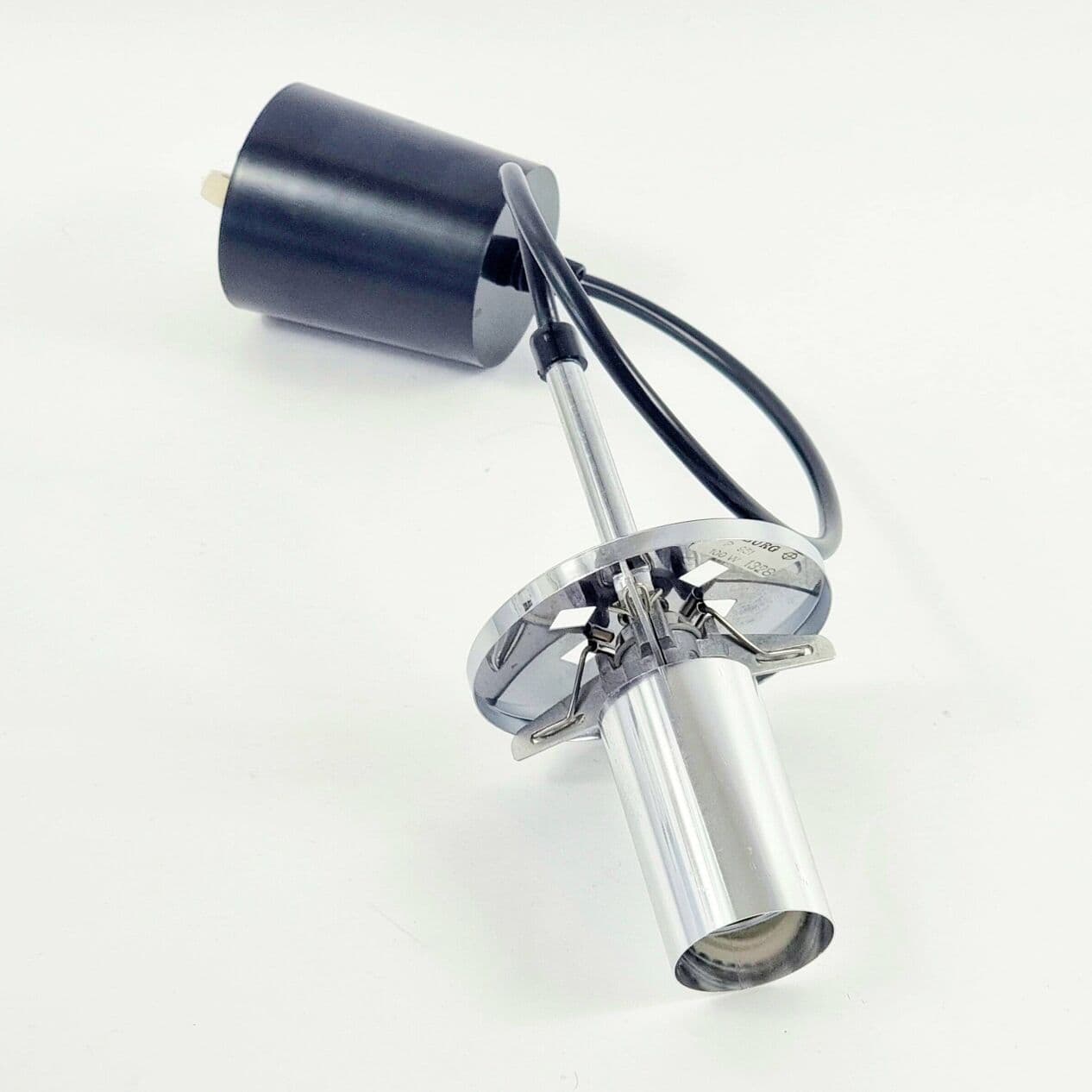 Ceiling Light, transparent glass, silver chrome, by H. Tynell, Limburg, Germany, 1960s. - 294064