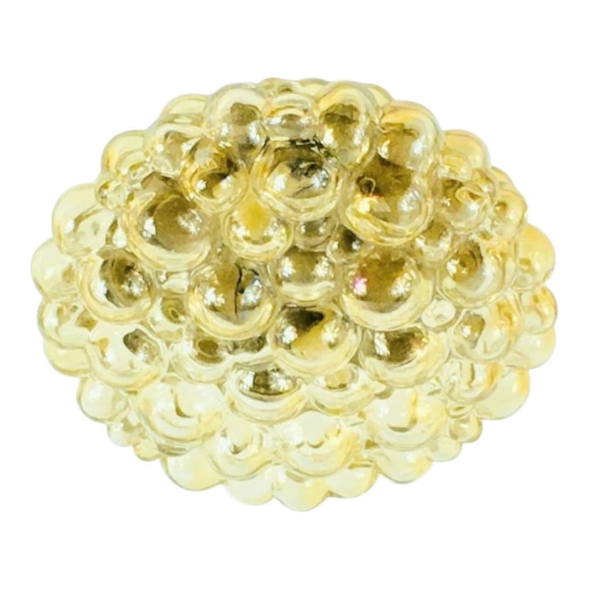 Lampa sufitowa Bubble, szkło bursztynowe, mosiądz, proj. H. Tynell, Limburg, Niemcy, lata 60.