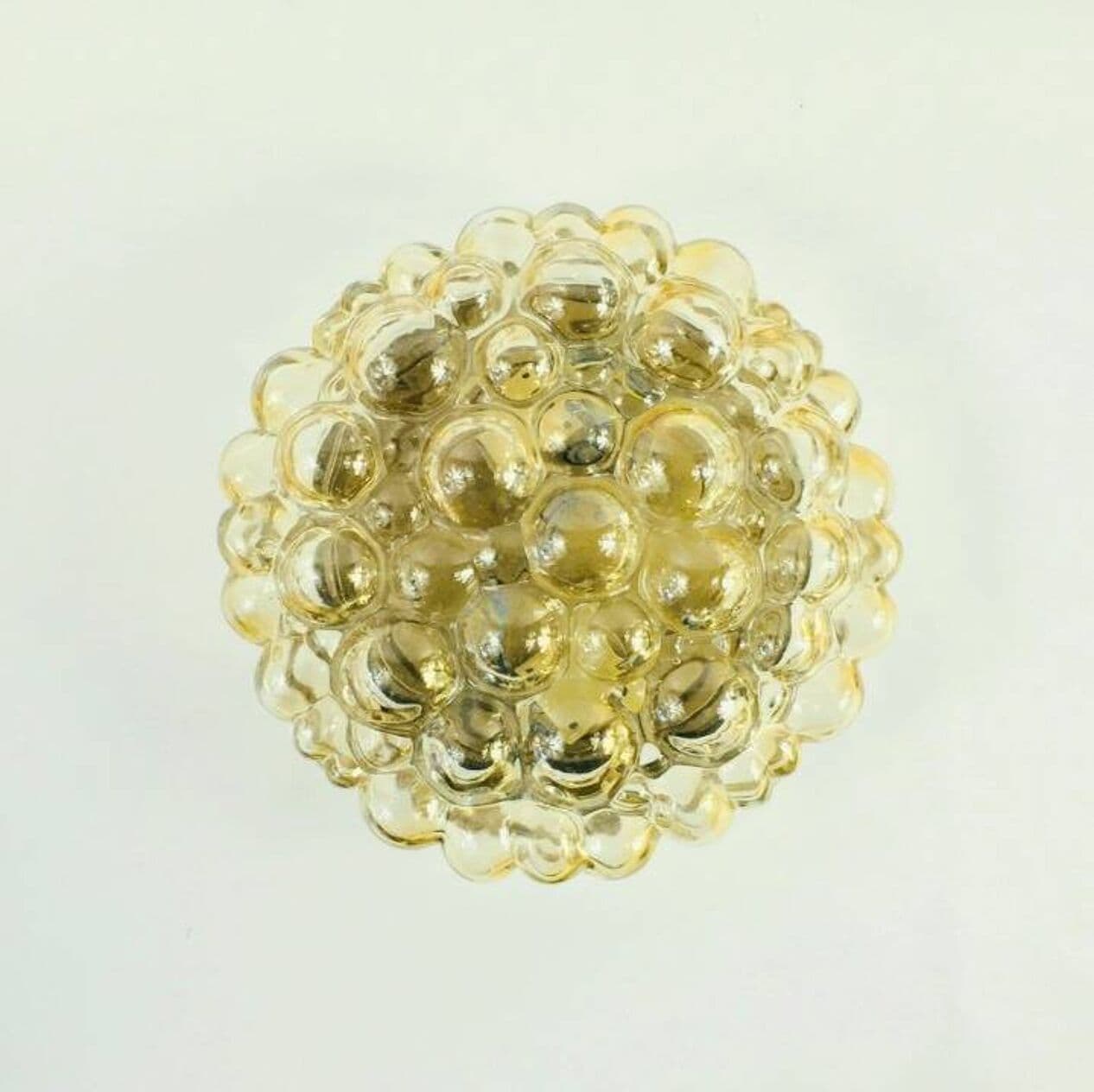 Lampa sufitowa Bubble, szkło bursztynowe, mosiądz, proj. H. Tynell, Limburg, Niemcy, lata 60. - 294048
