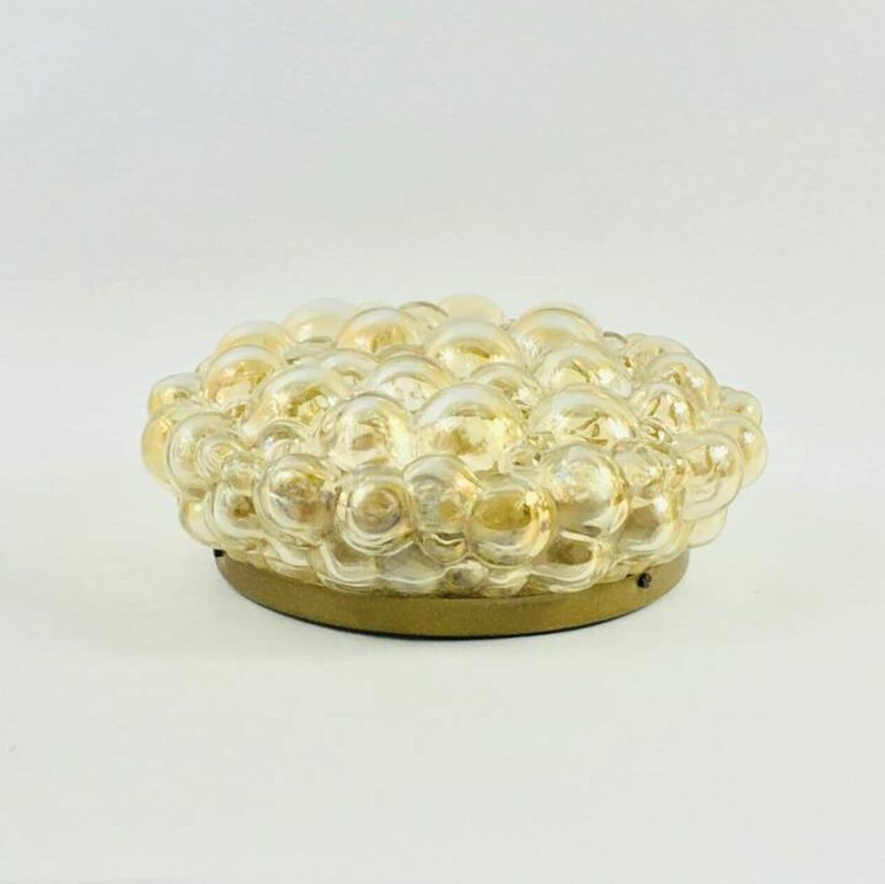 Lampa sufitowa Bubble, szkło bursztynowe, mosiądz, proj. H. Tynell, Limburg, Niemcy, lata 60. - 294052
