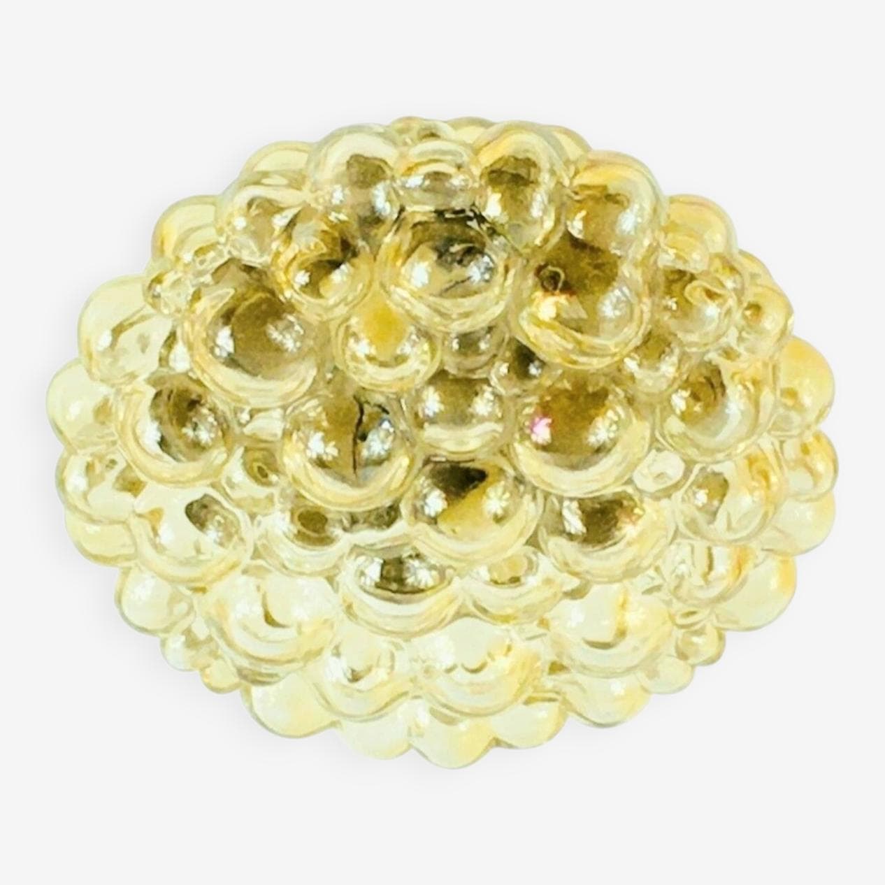 Lampa sufitowa Bubble, szkło bursztynowe, mosiądz, proj. H. Tynell, Limburg, Niemcy, lata 60. - 294047