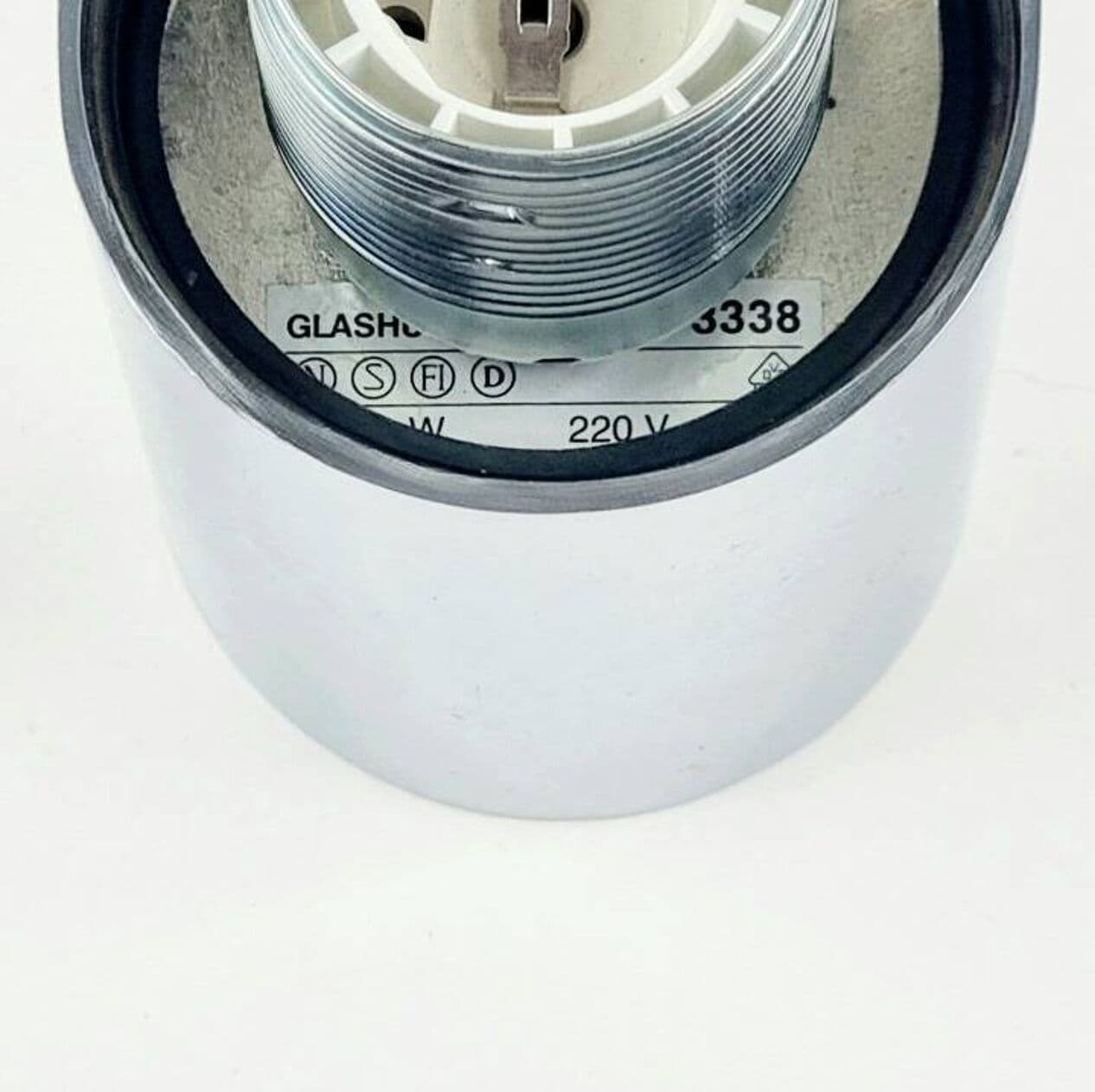 Zestaw czterech kinkietów, opalowe szkło białe, chrom, Limburg, Niemcy, lata 80. - 294311