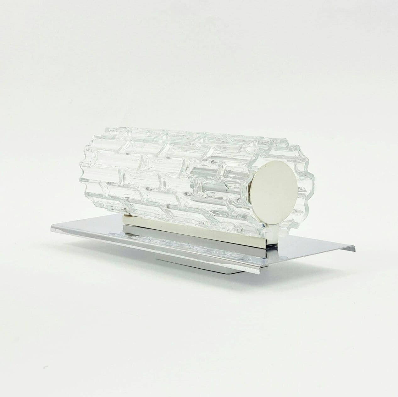 Zestaw trzech kinkietów, szkło Murano transparentne, chrom, Doria Leuchten, Niemcy, lata 60. - 294302