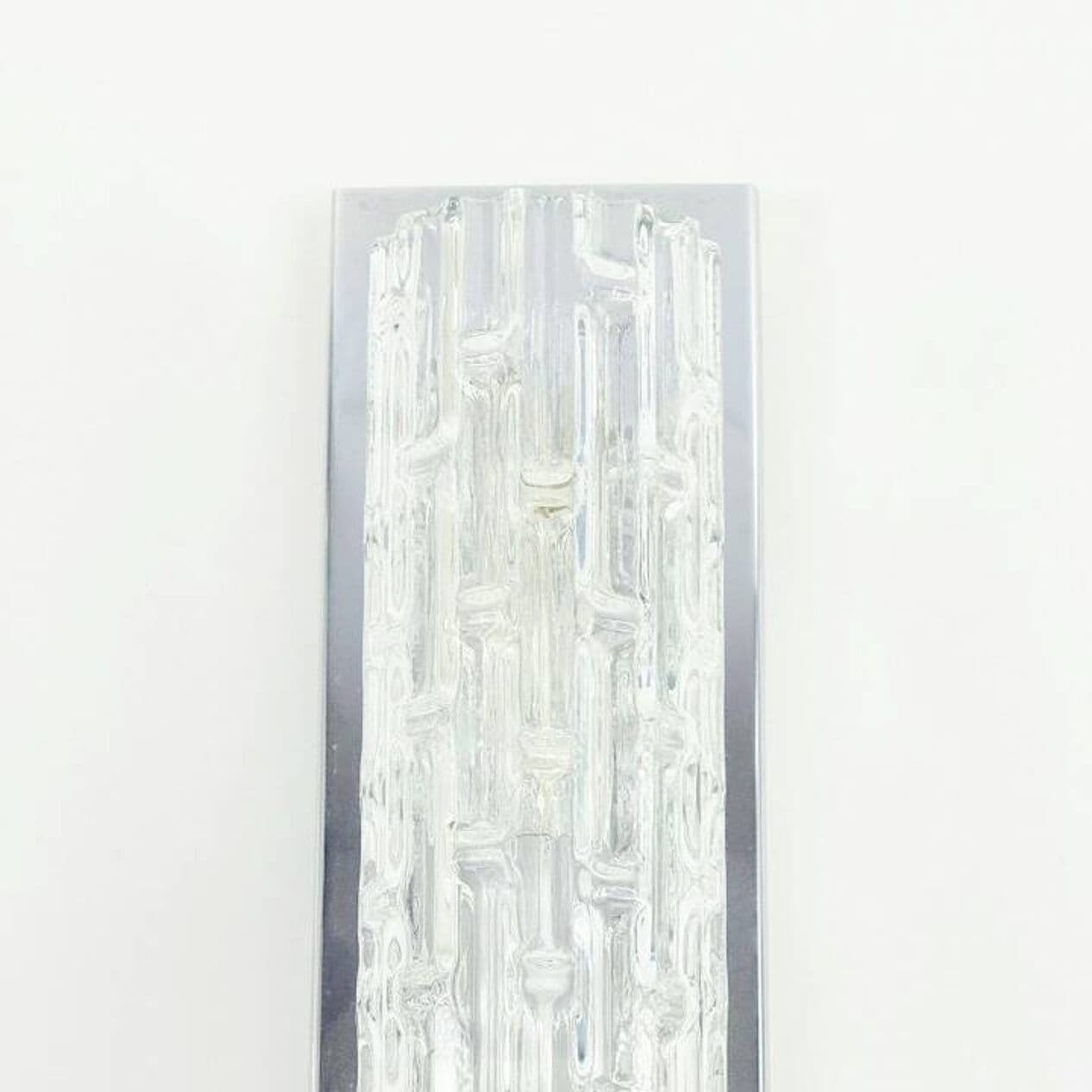 Zestaw trzech kinkietów, szkło Murano transparentne, chrom, Doria Leuchten, Niemcy, lata 60. - 294296