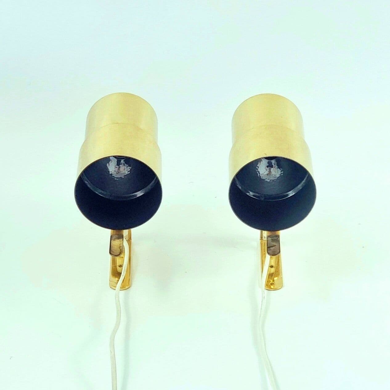 Para kinkietów model V 324, mosiądz, proj. H.-A. Jakobsson, Szwecja, lata 60. - 294283