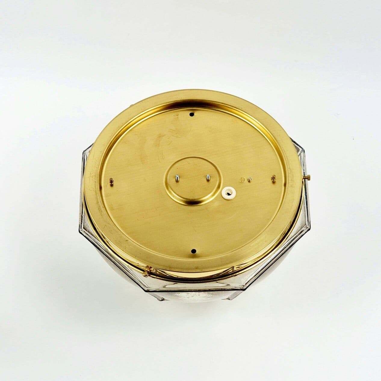 Lampa sufitowa, szkło transparentne, mosiądz złoty, metal czarny, Limburg, Niemcy, lata 60. - 294269