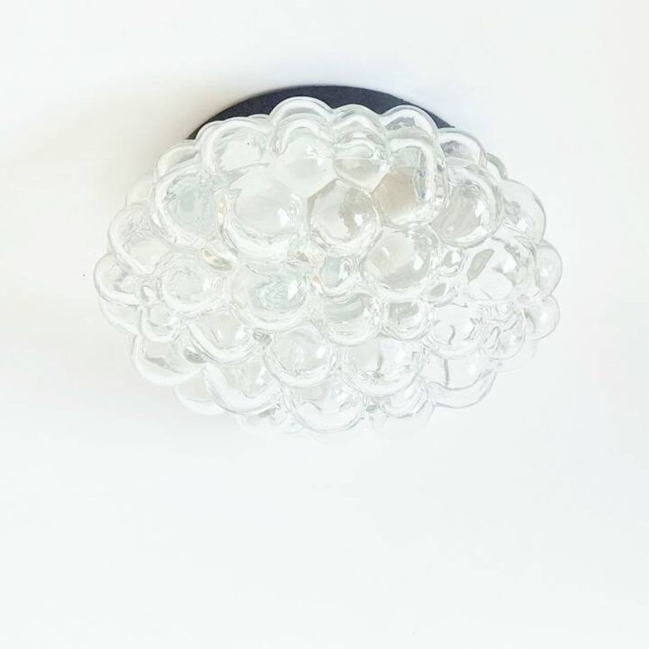 Zestaw trzech lamp Bubble, szkło transparentne zielone, proj. H. Tynell, Limburg, Niemcy, lata 60. - 294250