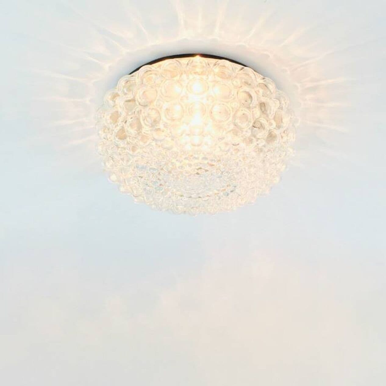 Lampa sufitowa Bubble, szkło transparentne zielone, proj. H. Tynell, Limburg, Niemcy, lata 70. - 294242