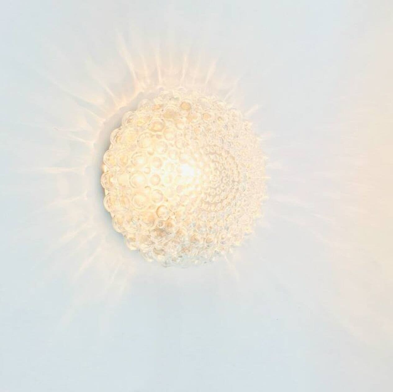 Lampa sufitowa Bubble, szkło transparentne zielone, proj. H. Tynell, Limburg, Niemcy, lata 70. - 294244