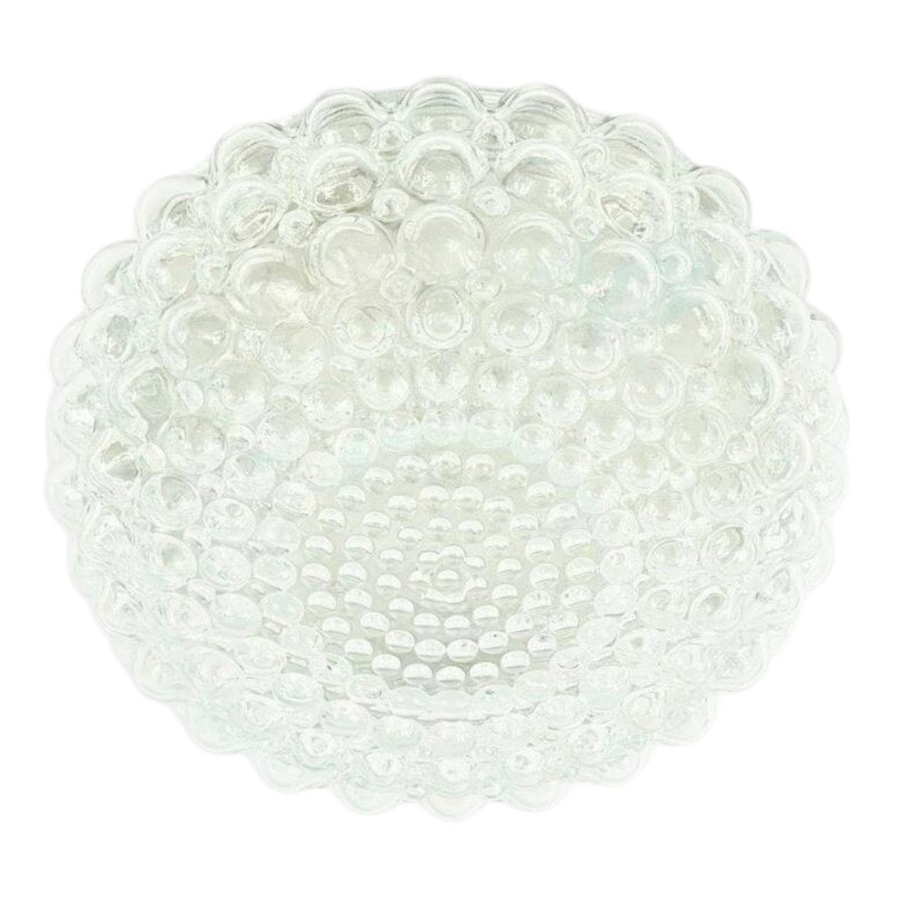 Lampa sufitowa Bubble, szkło transparentne zielone, proj. H. Tynell, Limburg, Niemcy, lata 70.