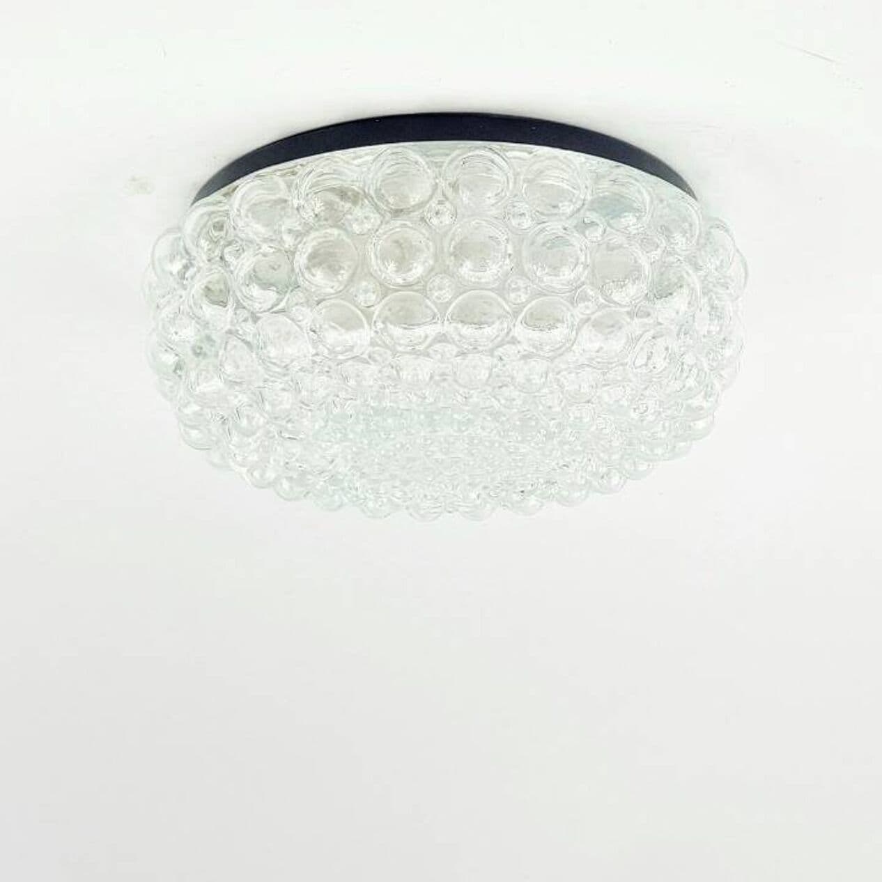 Lampa sufitowa Bubble, szkło transparentne zielone, proj. H. Tynell, Limburg, Niemcy, lata 70. - 294239