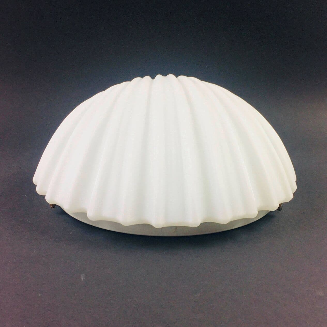 Pair of wall lights, Shell, white opaline glass, Limburg, Germany, 1970s. - 294190