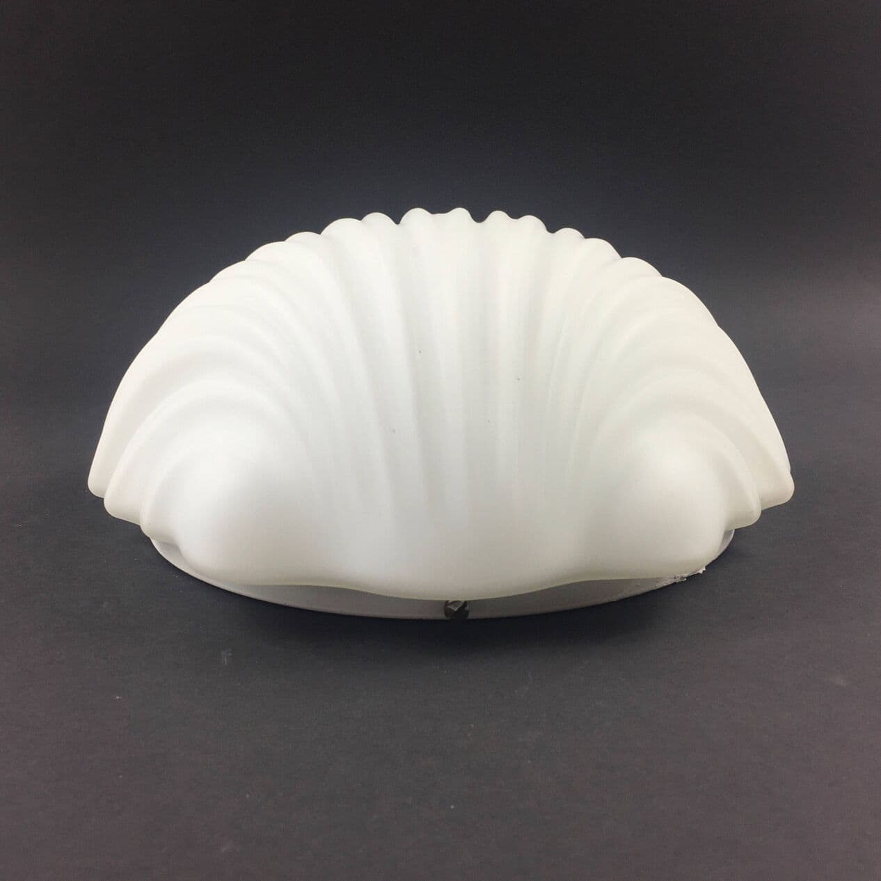 Pair of wall lights, Shell, white opaline glass, Limburg, Germany, 1970s. - 294189