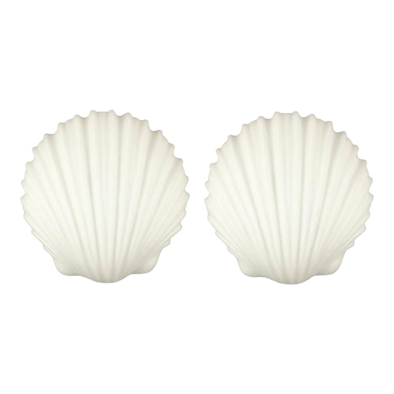 Pair of wall lights, Shell, white opaline glass, Limburg, Germany, 1970s.