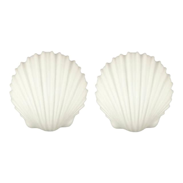 Pair of wall lights, Shell, white opaline glass, Limburg, Germany, 1970s. - DIMENSION