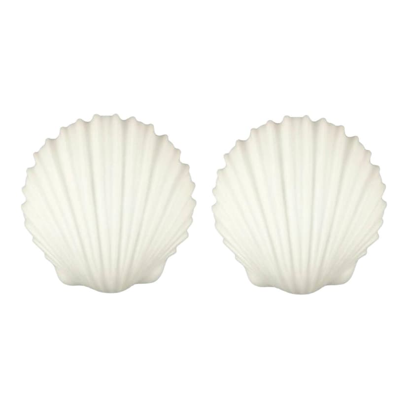 Pair of wall lights, Shell, white opaline glass, Limburg, Germany, 1970s.