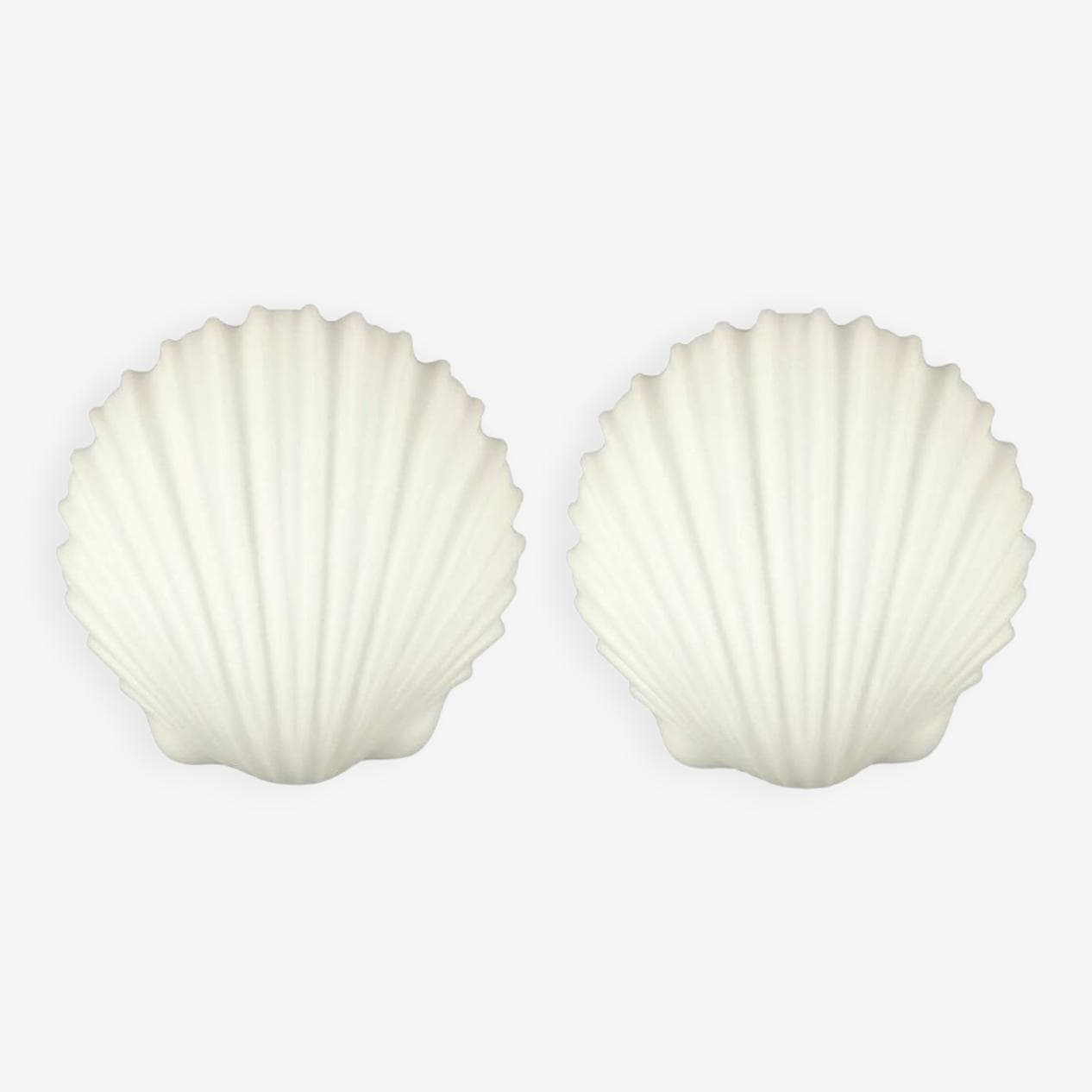 Pair of wall lights, Shell, white opaline glass, Limburg, Germany, 1970s. - 294186