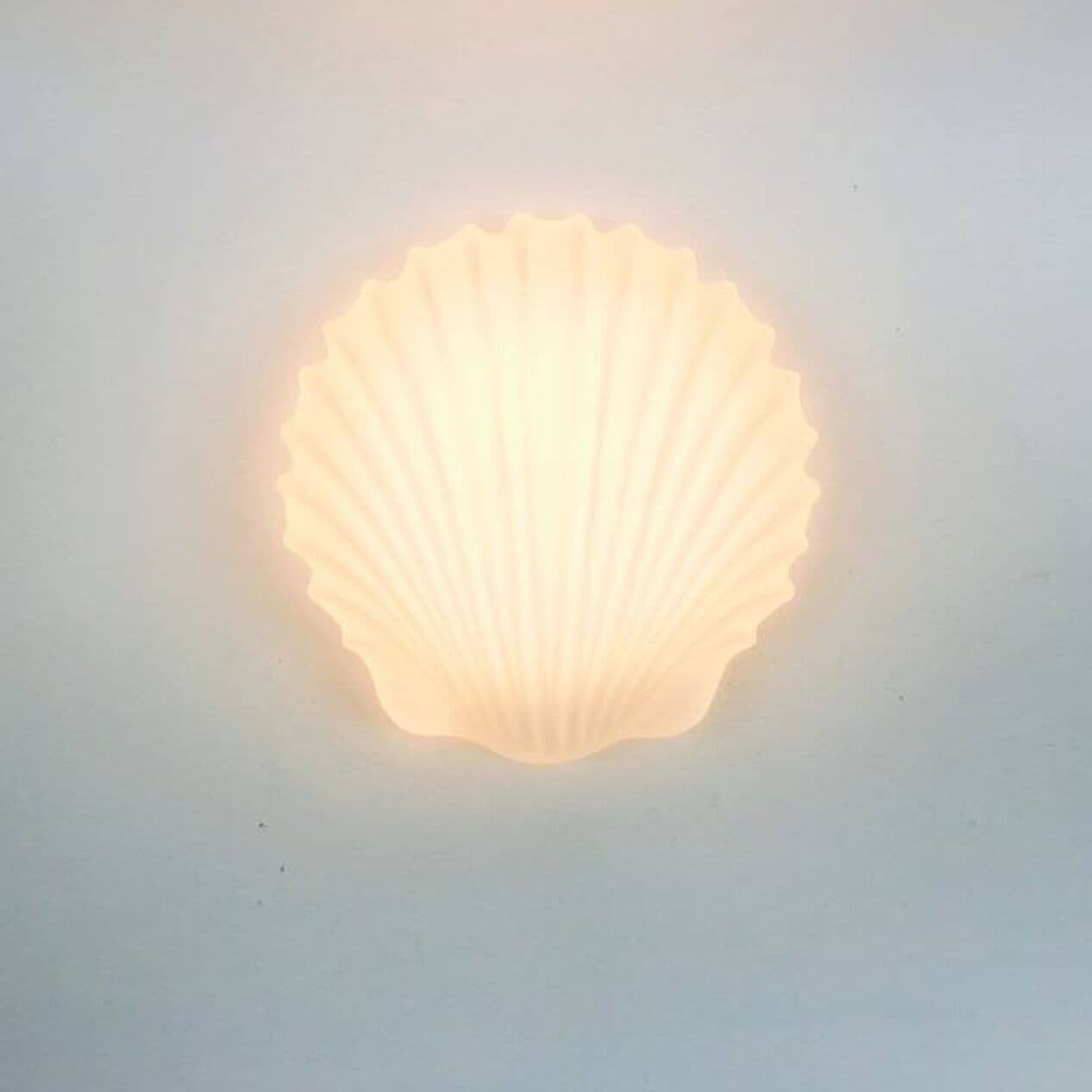 Pair of wall lights, Shell, white opaline glass, Limburg, Germany, 1970s. - 294191