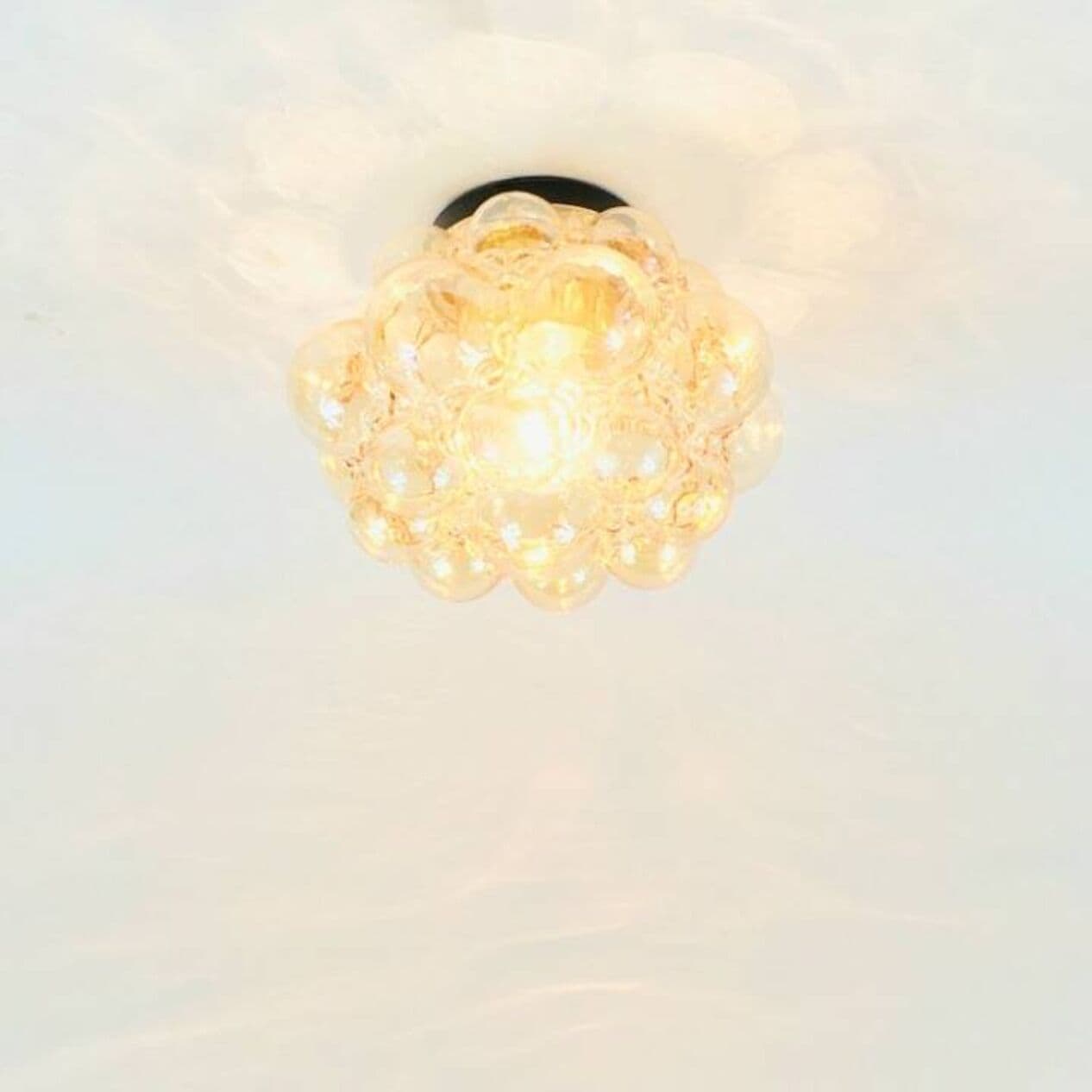 Para plafonów Bubble, szkło kryształowe złote transparentne brązowe, proj. H. Tynell, Limburg, Niemcy, lata 70. - 294138