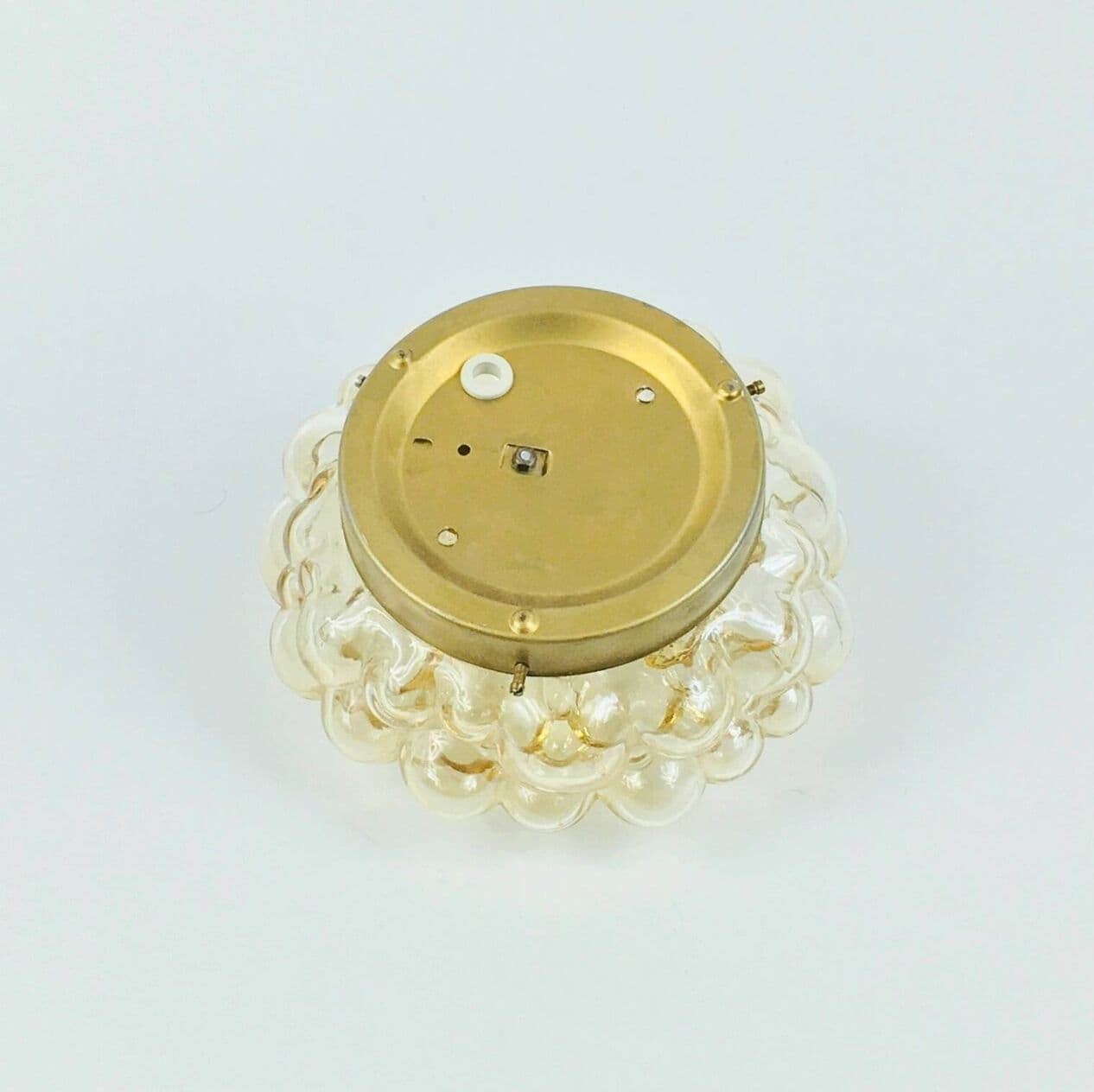 Kinkiet Bubble, szkło bursztynowe, metal złoty, proj. H. Tynell, Limburg, Niemcy, lata 60. - 294121