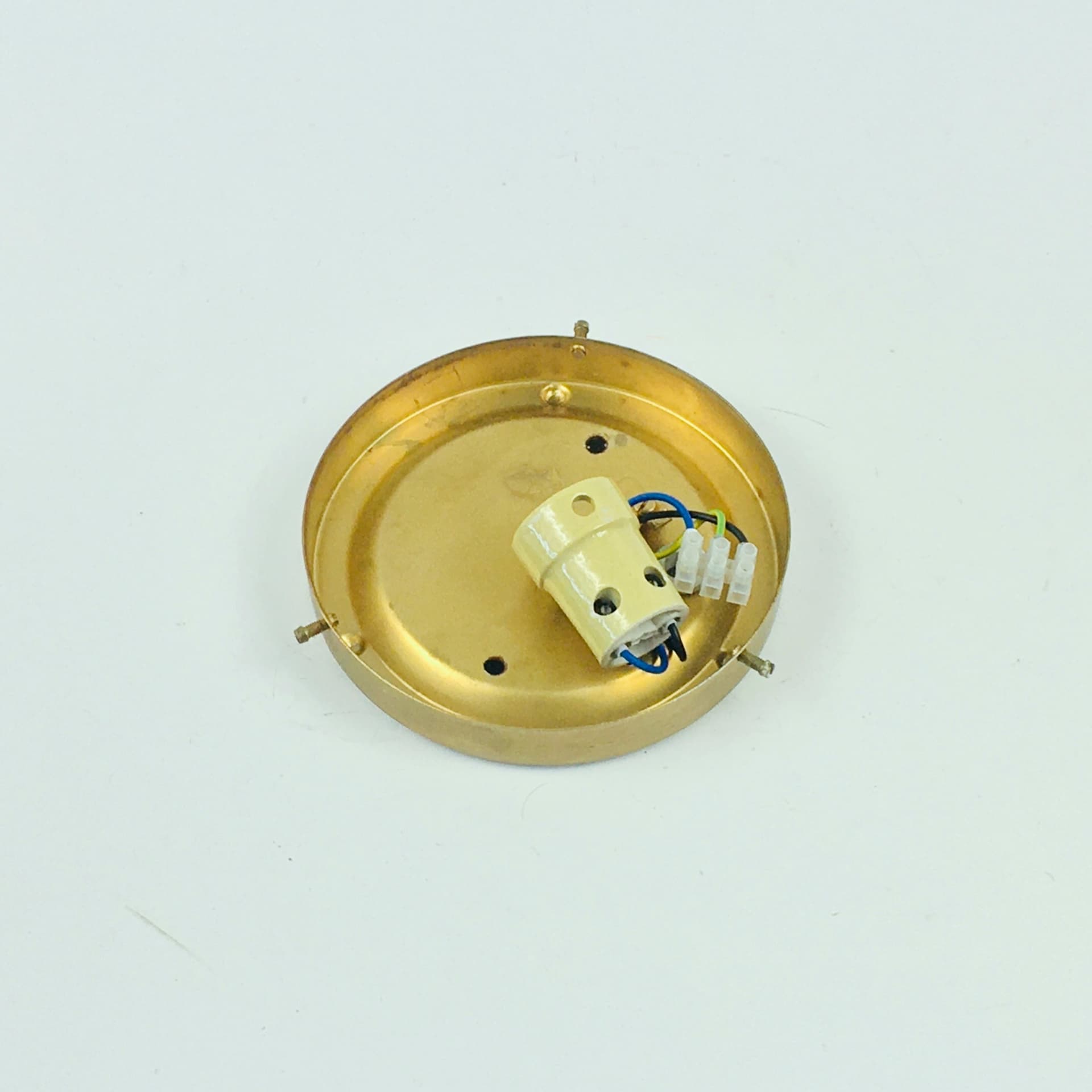 Wall Light/Flush Mount Bubble, light amber glass, gold metal, by H. Tynell, Limburg, Germany, 1970s. - 306034
