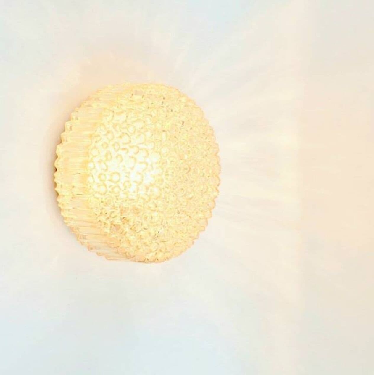 Lampa ścienna Bubble, szkło kryształowe złoty transparentny, proj. H. Tynell, Limburg, Niemcy, lata 60. - 294106