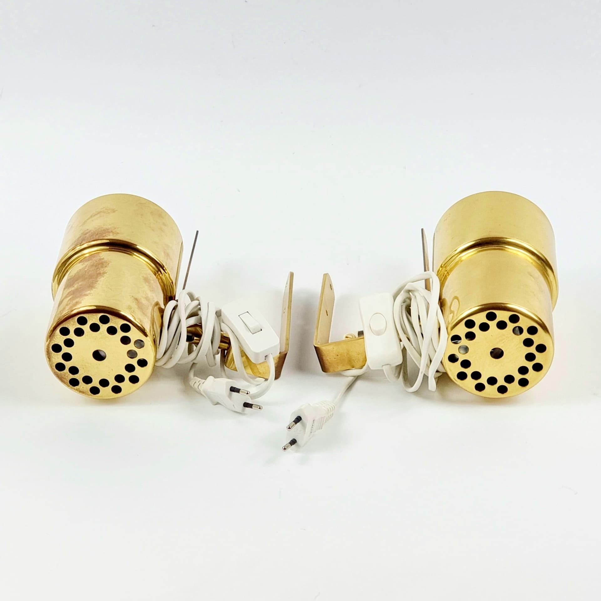 Para kinkietów model V 324, mosiądz, proj. H.-A. Jakobsson, Szwecja, lata 60. - 298926