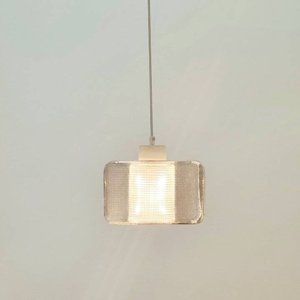 Lampa sufitowa, szkło szare, kryształ transparentny, proj. C. Fagerlund, Orrefors, Szwecja, lata 60. - 294497