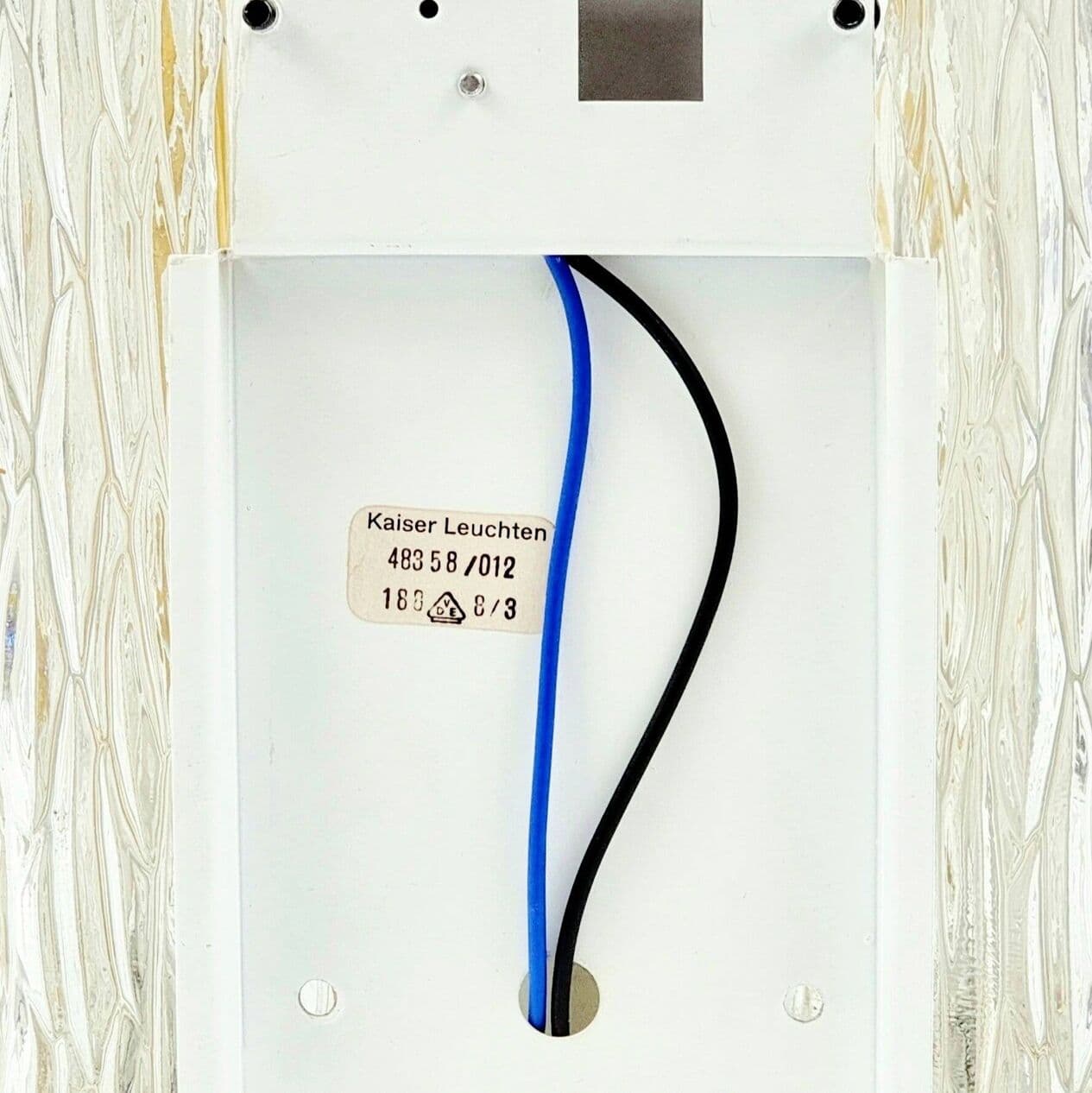 Kinkiet, transparentne szkło, mosiądz, Kaiser Leuchten, Niemcy, lata 60. - 294397