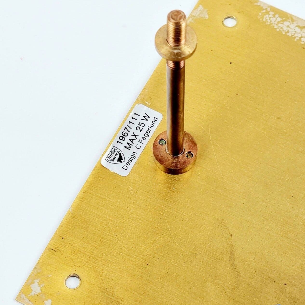 Kinkiet, szkło kryształowe transparentne, mosiądz, proj. Carl Fagerlund, Orrefors, Szwecja, lata 60. - 294459