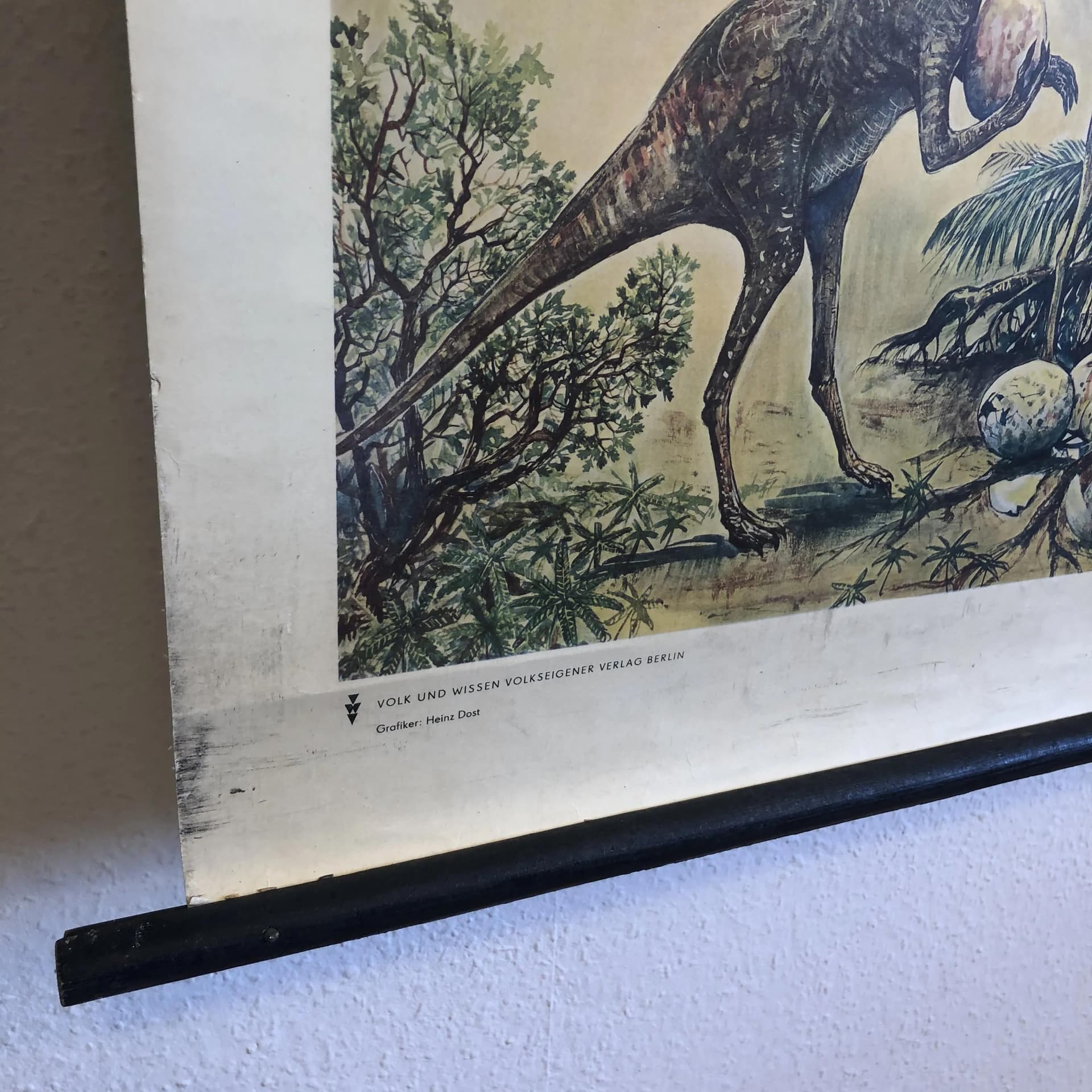 Tablica edukacyjna Okres Kreda, multikolor, papier, aut. H. Dost, Niemcy, lata 70. - 21829