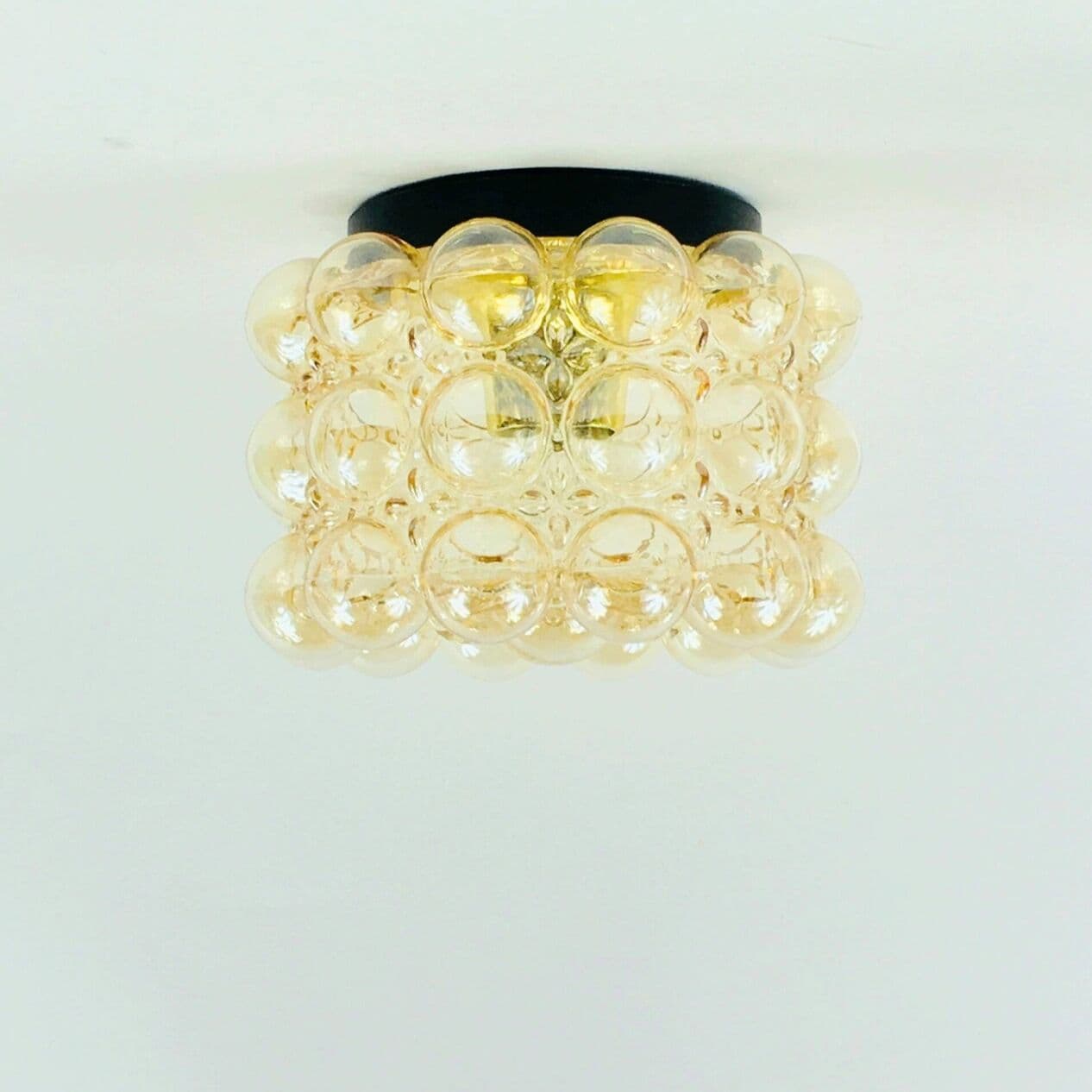 Lampa sufitowa Bubble, złoty, szkło kryształowe, proj. H. Tynell, Limburg, Niemcy, lata 60. - 294549