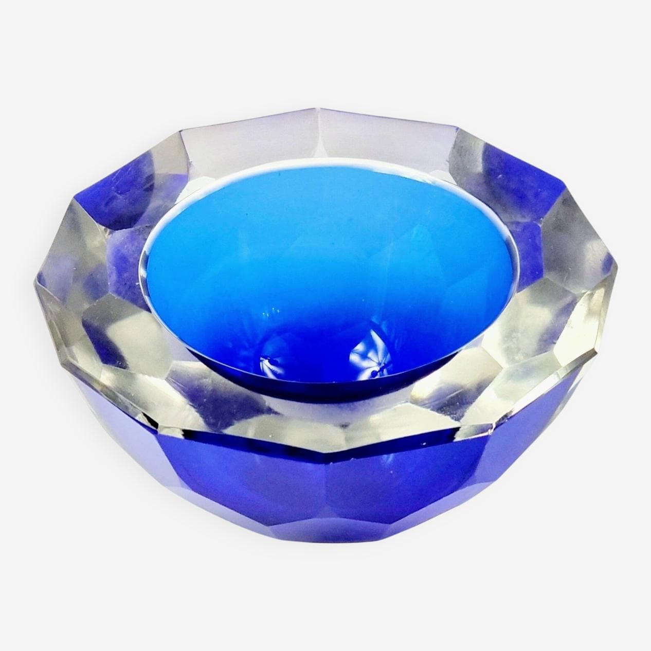 Bowl Sommerso Murano, blue, glass, Italy, 1970s. - 294616
