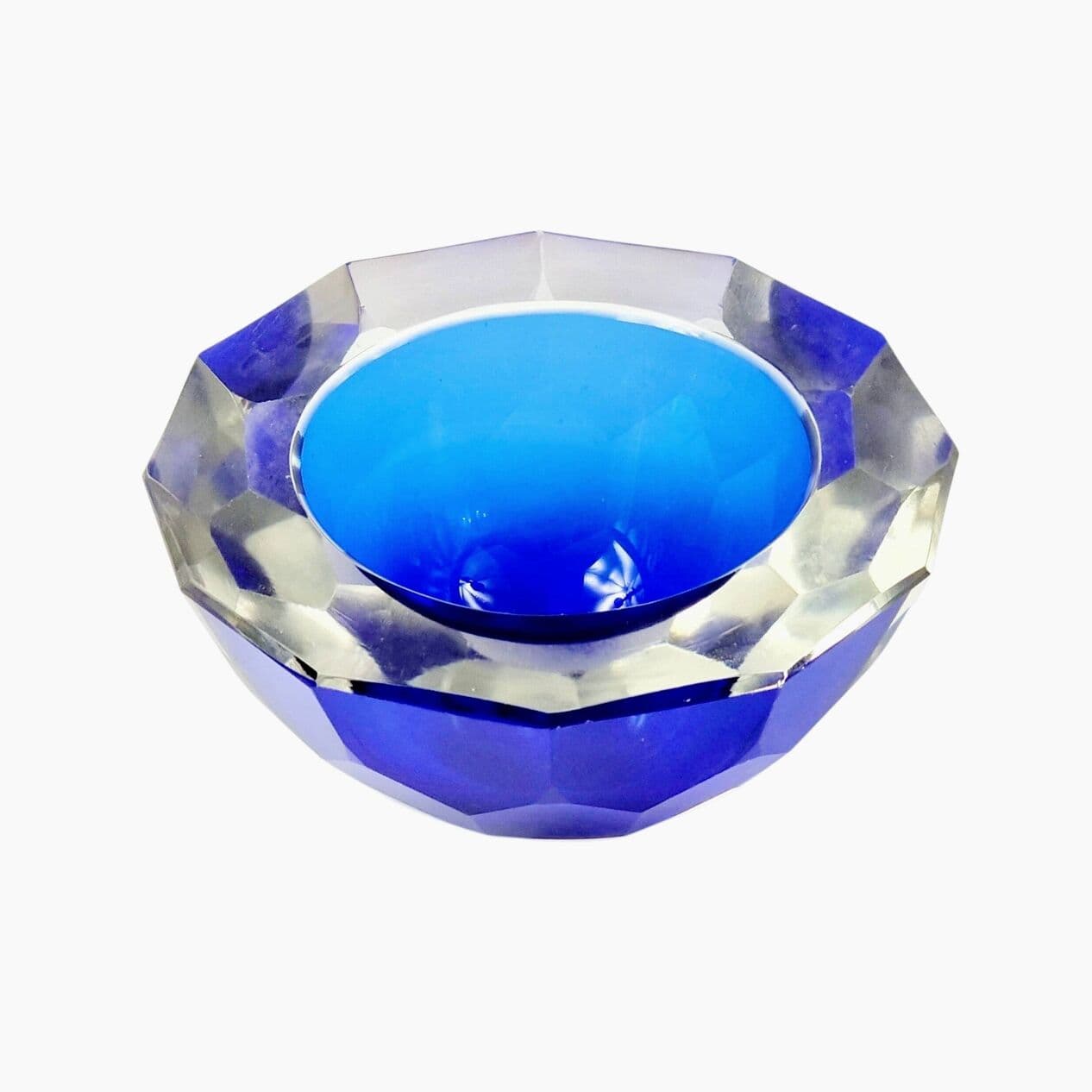 Bowl Sommerso Murano, blue, glass, Italy, 1970s. - 294615