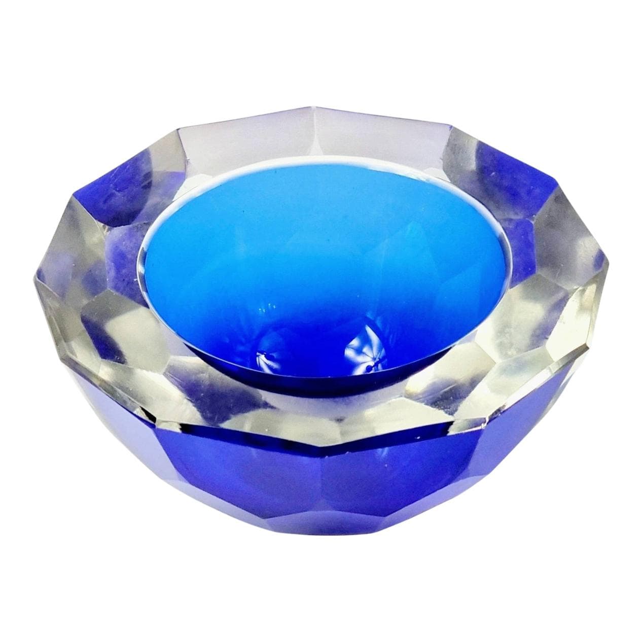 Bowl Sommerso Murano, blue, glass, Italy, 1970s.