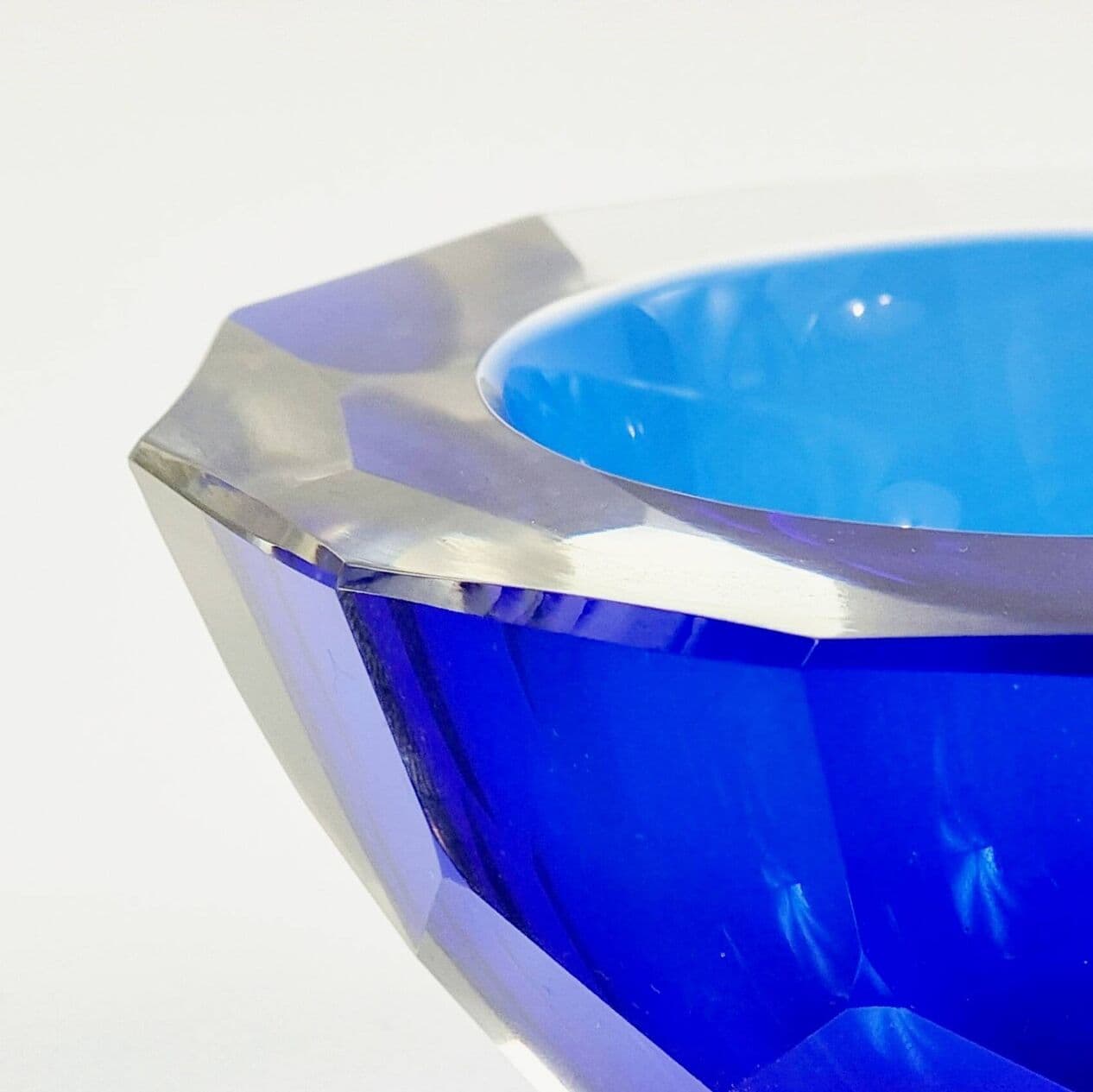 Bowl Sommerso Murano, blue, glass, Italy, 1970s. - 294610